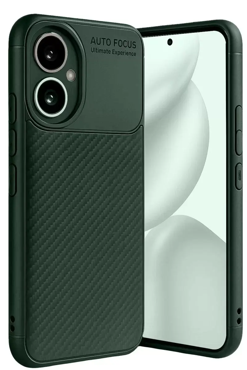 Newface Honor 400 Kılıf Auto Focus Karbon Kapak - Koyu Yeşil