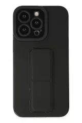 Newface Apple İphone 13 Pro Max Kılıf Mega Standlı Silikon - Siyah