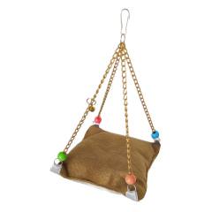 Karamel Pet Zincirli Yataklı Kuş Hamağı Hardal Renkte