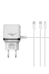 Konfulon C33 Hızlı Şarj Cihazı 3in1 (dahili Lightning Kablo İphone Uyumlulu)
