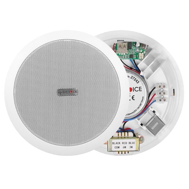 Magicvoice Tpı-351 6'' (16 Cm) Hat Trafolu Alçıpan/asma Tavan Tipi Hoparlör (6w Rms - Mp3 Usb Uyumlu) - Beyaz