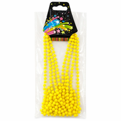 Neon Sarı Boncuk Kolye 80 Cm – Retro 80’ler 90’lar Parti Aksesuarı