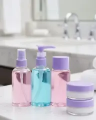 Taşınabilir 5’li Seyahat Banyo Seti Şeffaf Kozmetik Kapları