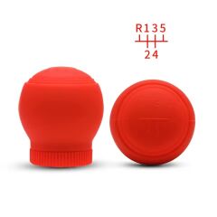 5 İleri Silikon Vites Topuzu Kılıfı Yuvarlak Kırmızı