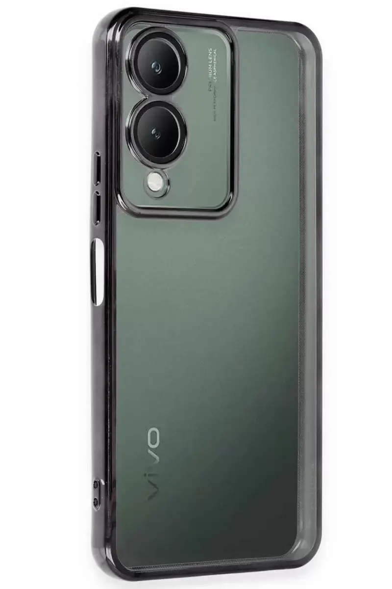 Newface Vivo Y17s Kılıf Razer Lensli Silikon - Siyah