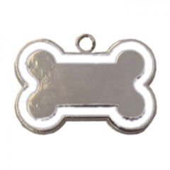 Kemik Şekilli Kedi Köpek İsimlik Aksesuar 2*3 cm Beyaz