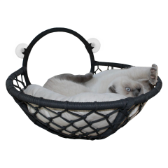 Karamel Pet Vantuzlu Oval Kedi Hamağı Kedi Yatağı 17*46 cm Siyah