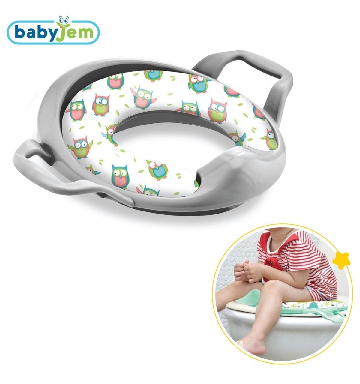 Babyjem Mega Klozet Adaptörü Soft Gri