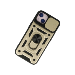 İphone 15 Kılıf Pars Lens Yüzüklü Silikon - Gold