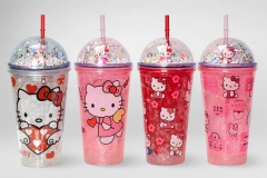 Sevimli Hello Kitty Işıklı Pipetli Boncuklu Suluk & Bardak 400 Ml Alk3145