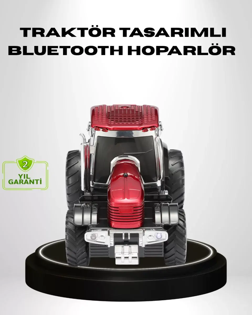 Retro Traktör Tasarımlı Kablosuz Hoparlör Usb Tf Aux Fm Destekli