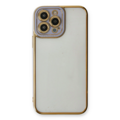 İphone 13 Pro Max Kılıf Liva Lens Silikon - Lila