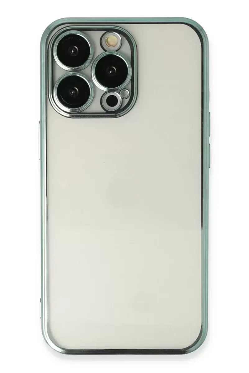 Newface İphone 13 Pro Kılıf Razer Lensli Silikon - Yeşil