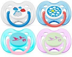 Avent 0% BPA Yalanci Emzik 0-6 ay Desenli 2'li