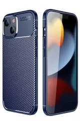 Newface İphone 14 Kılıf Auto Focus Karbon Kapak - Lacivert