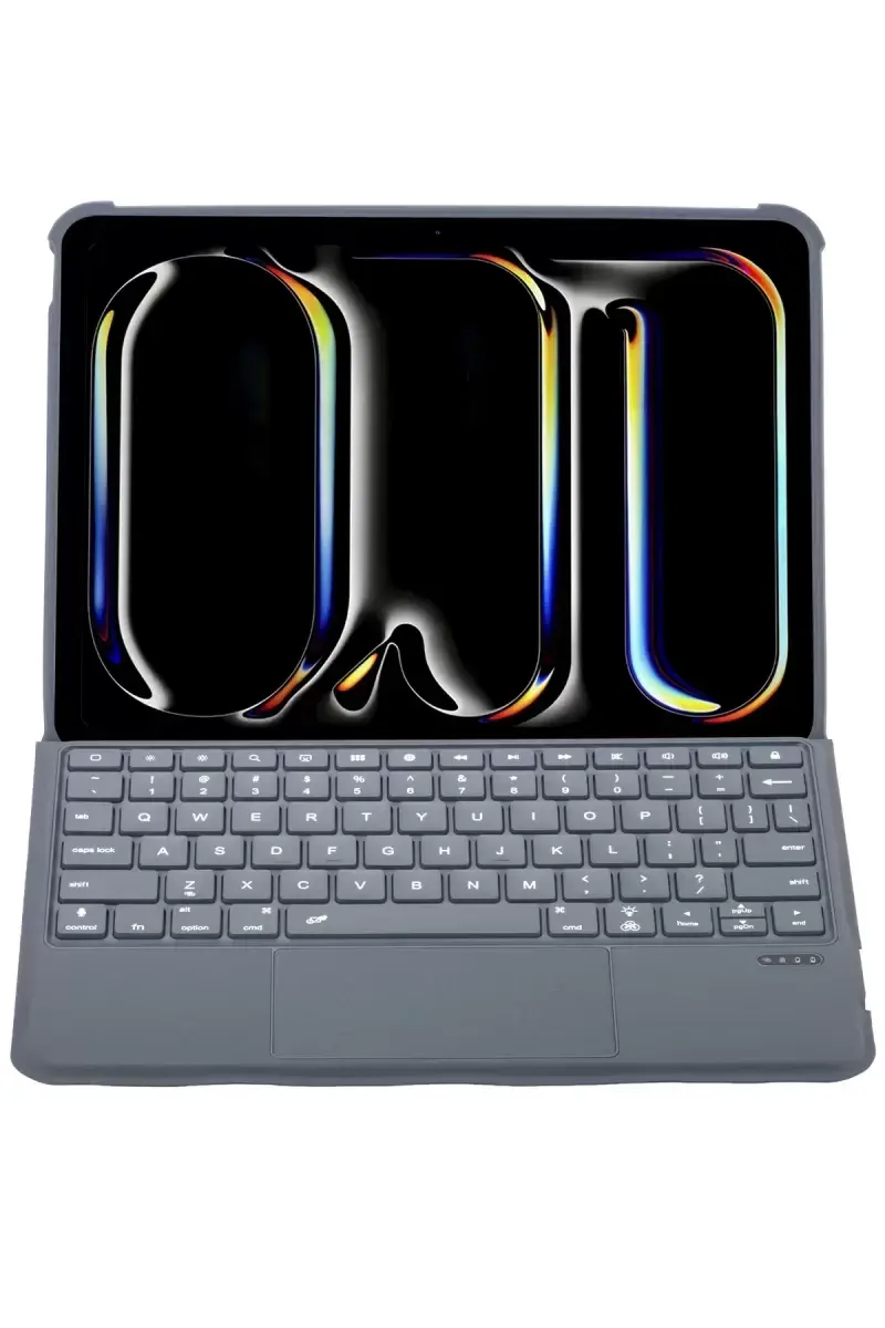 Newface Apple T5510d İpad Pro 13 (2024) Kılıf Palermo Ledli Klavyeli Standlı Tablet Kılıfı - Siyah