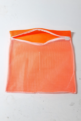 Turuncu - Fermuarlı - Hassas Çamaşır Terlik  Ayakkabı Yıkama Filesi Büyük Boy