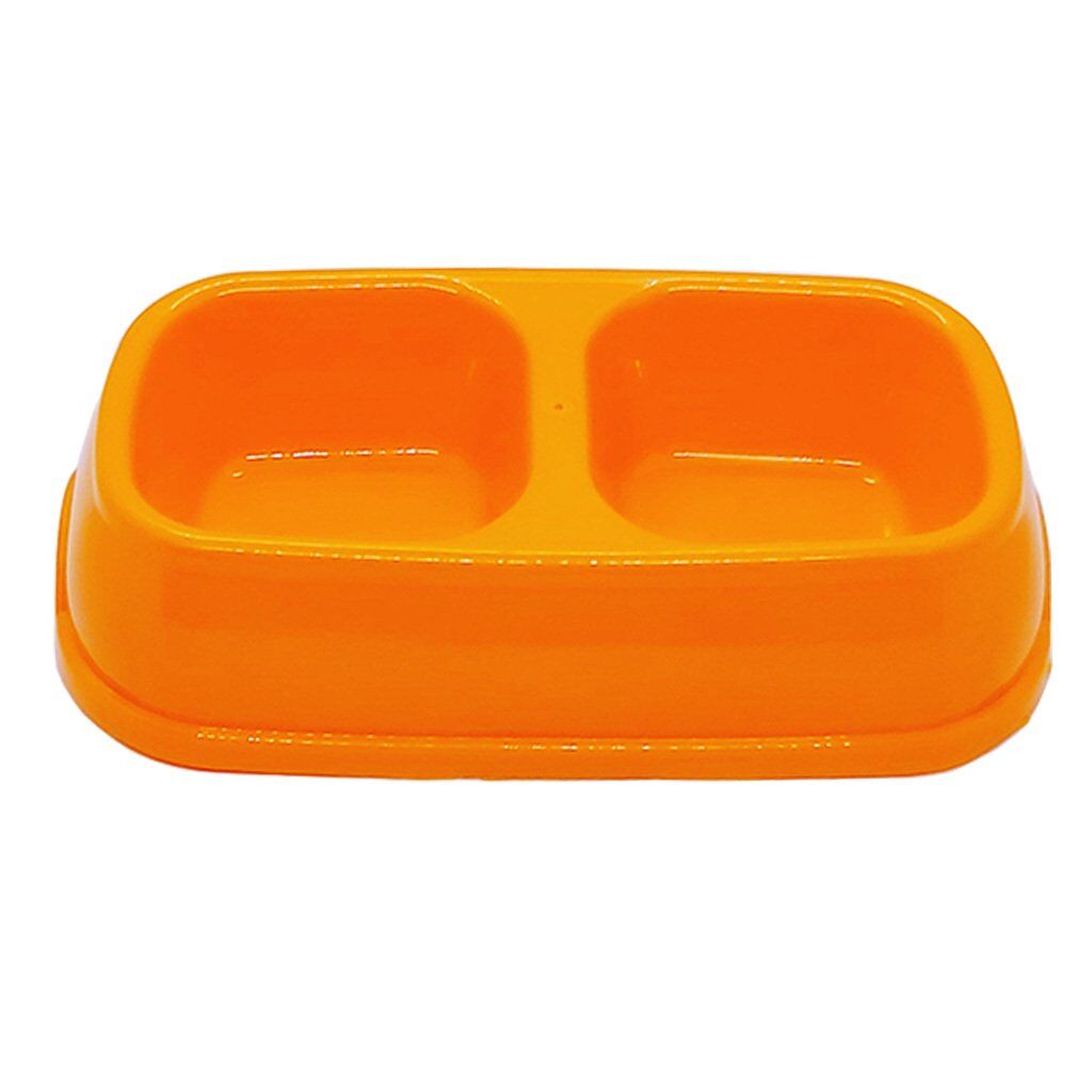 Markapet İkili Plastik Mama ve Su Kabı 200 + 200 ml Turuncu