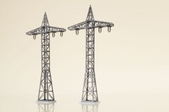 Maket Yüksek Gerilim Elektrik Direği - 2'li - 1/100 - 42630