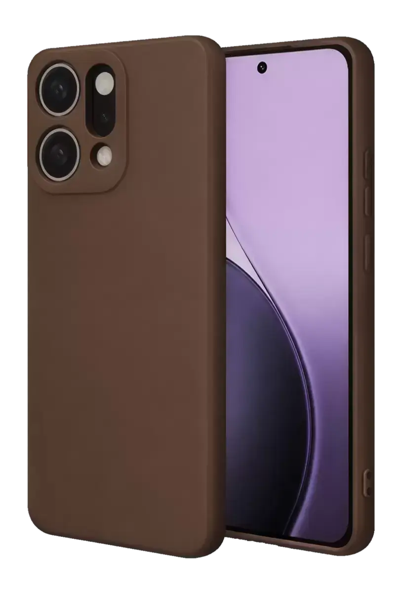 Newface Oppo Reno 14 First Silikon - Kahverengi