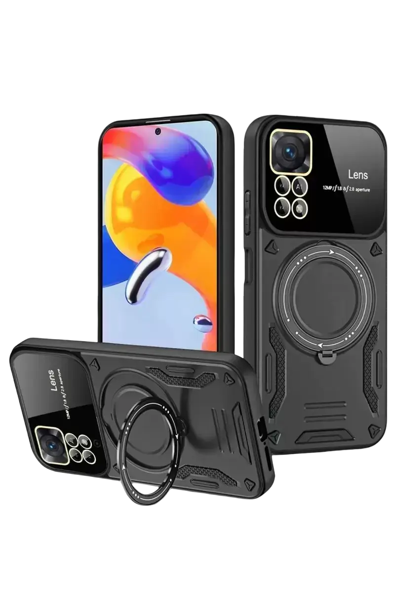 Newface Realme 11 Pro Plus Joy Lens Standlı Kapak - Siyah