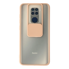 Xiaomi Redmi Note 9 Kılıf Palm Buzlu Kamera Sürgülü Silikon - Pembe