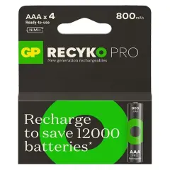 Gp Recyko Pro 800 Mah Ni-mh 1.2 Volt Aaa İnce Kalem Şarjlı Pil 4lü Paket