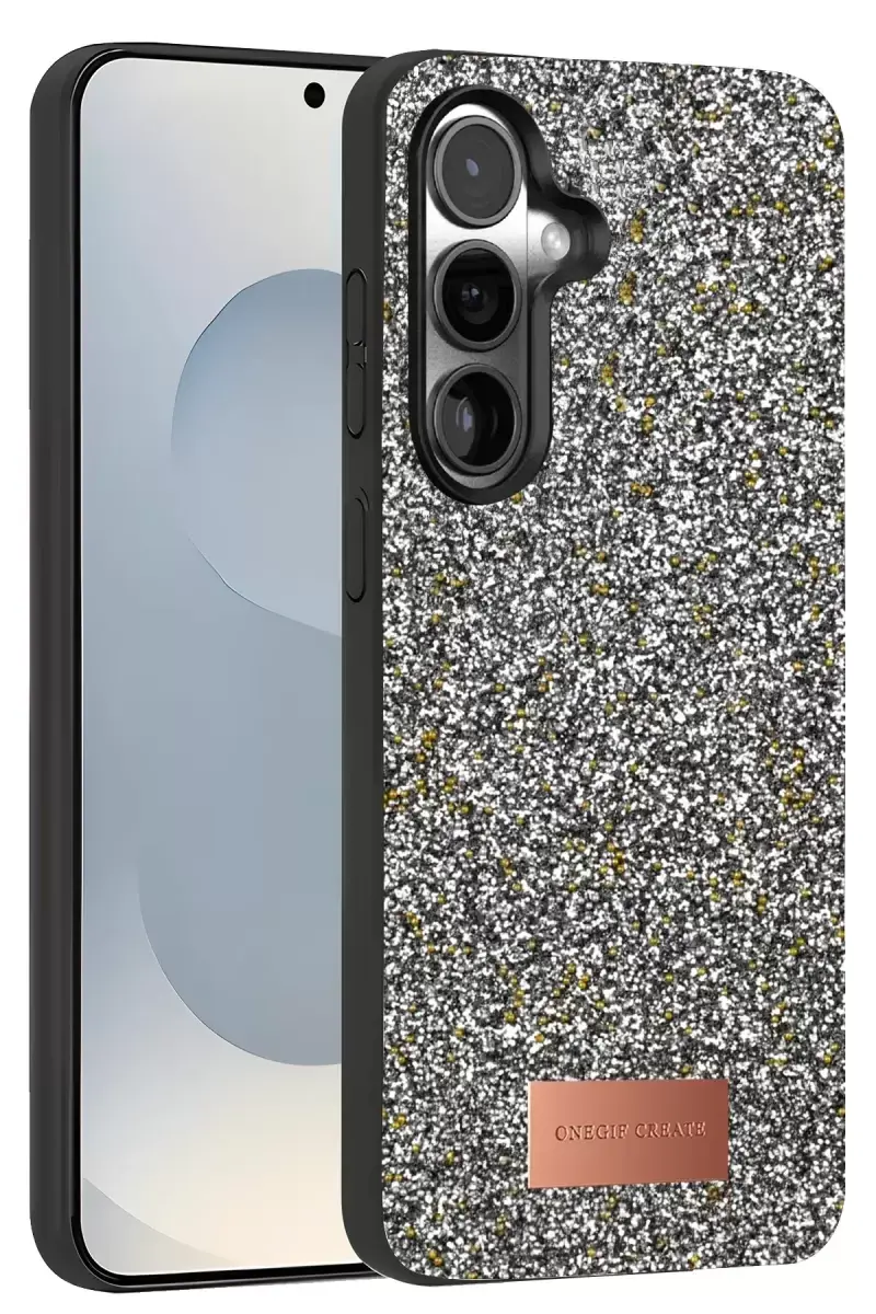 Onegif Samsung Galaxy S25 Bright Simli Kapak - Gold