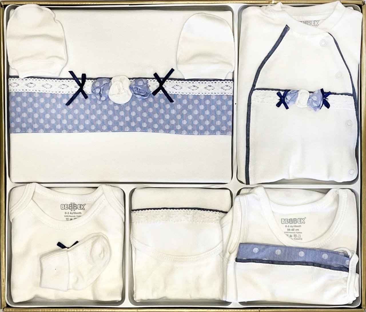 Bebbek 10'lu Hastane Çıkışı - Flower Marine Mavi