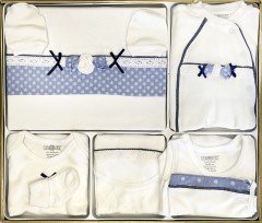 Bebbek 10'lu Hastane Çıkışı - Flower Marine Mavi