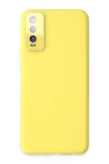 Newface Vivo Y11s Kılıf Lansman Glass Kapak - Sarı