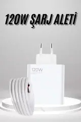 Type C Yüksek Hızlı Şarj Aleti Beyaz 120w Ultra Uzun Ömürlü