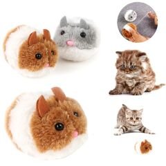 Polo Kedi Oyuncağı Tombul Fare Gri-Beyaz Kahve-Beyaz 6 cm