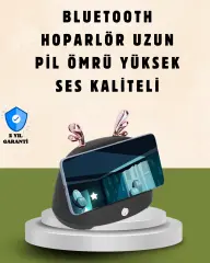 Kablosuz İndüksiyonlu Telefon Tutucu & Hoparlör – Net Ses, Kolay Kullanım