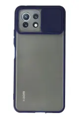 Newface Xiaomi Mi 11 Lite Kılıf Palm Buzlu Kamera Sürgülü Silikon - Lacivert