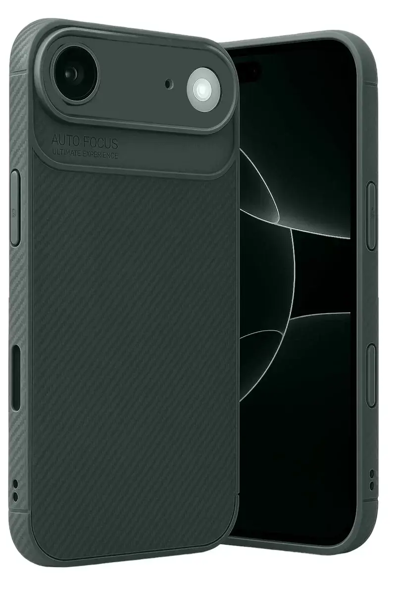 Newface Apple İphone 17 Air Auto Focus Karbon Kapak - Koyu Yeşil