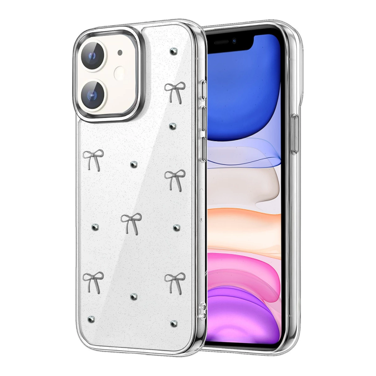 İphone 12 Fiyonk Desenli Kapak - Desen 1