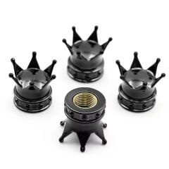 Kral Tacı Alüminyum Sibop Kapağı 4'lü Siyah