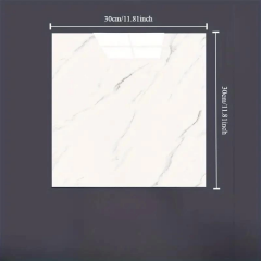Beyaz Mermer Desenli Alüminyum Plastik Duvar Sticker (30*30)