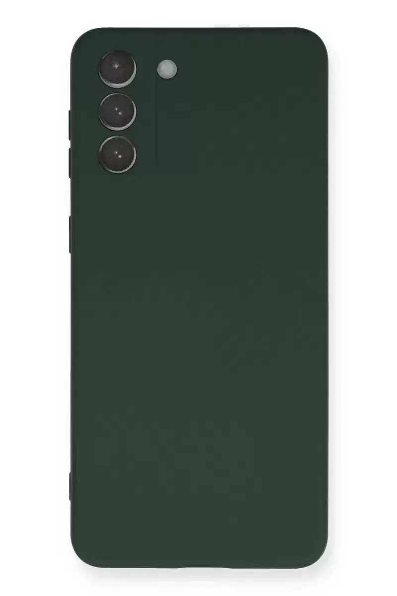 Newface Samsung Galaxy S21 Plus Kılıf Nano İçi Kadife Silikon - Koyu Yeşil