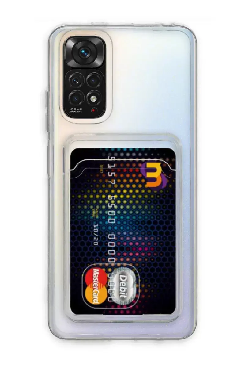 Newface Xiaomi Redmi Note 11 Kılıf Kart Şeffaf Silikon - Şeffaf