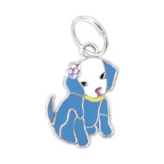 Köpek Tasma Aksesuarı Çiçekli Köpek İsimlik 2.5 cm Mavi