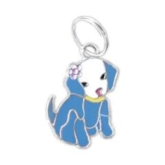 Köpek Tasma Aksesuarı Çiçekli Köpek İsimlik 2.5 cm Mavi