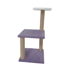 Markapet İki Katlı Kedi Tırmalama Tahtası 26-36-78 cm Lila-Beyaz