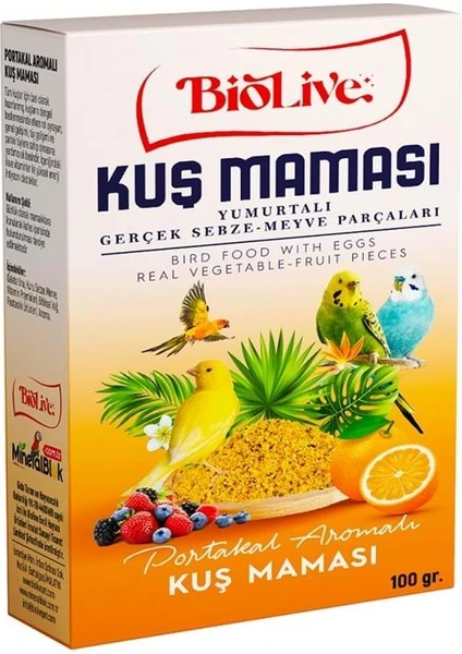 Biolive  Yumurtalı ve Meyveli Kuş Maması 100 gr