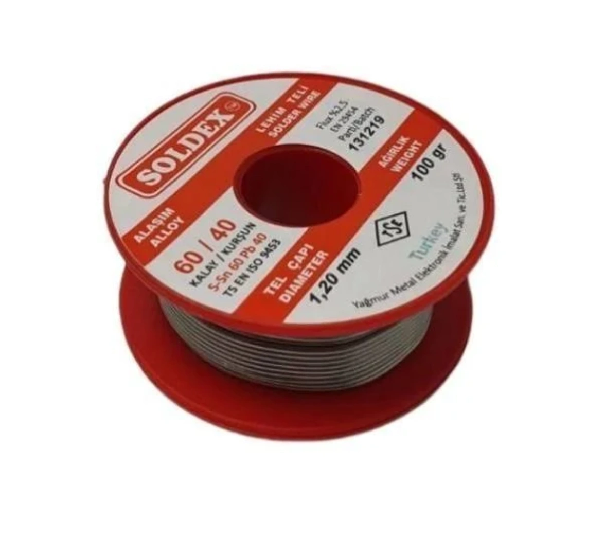 60/40 Lehim Teli 100 Gr 1.20 Mm (sn:60 / Pb:40)