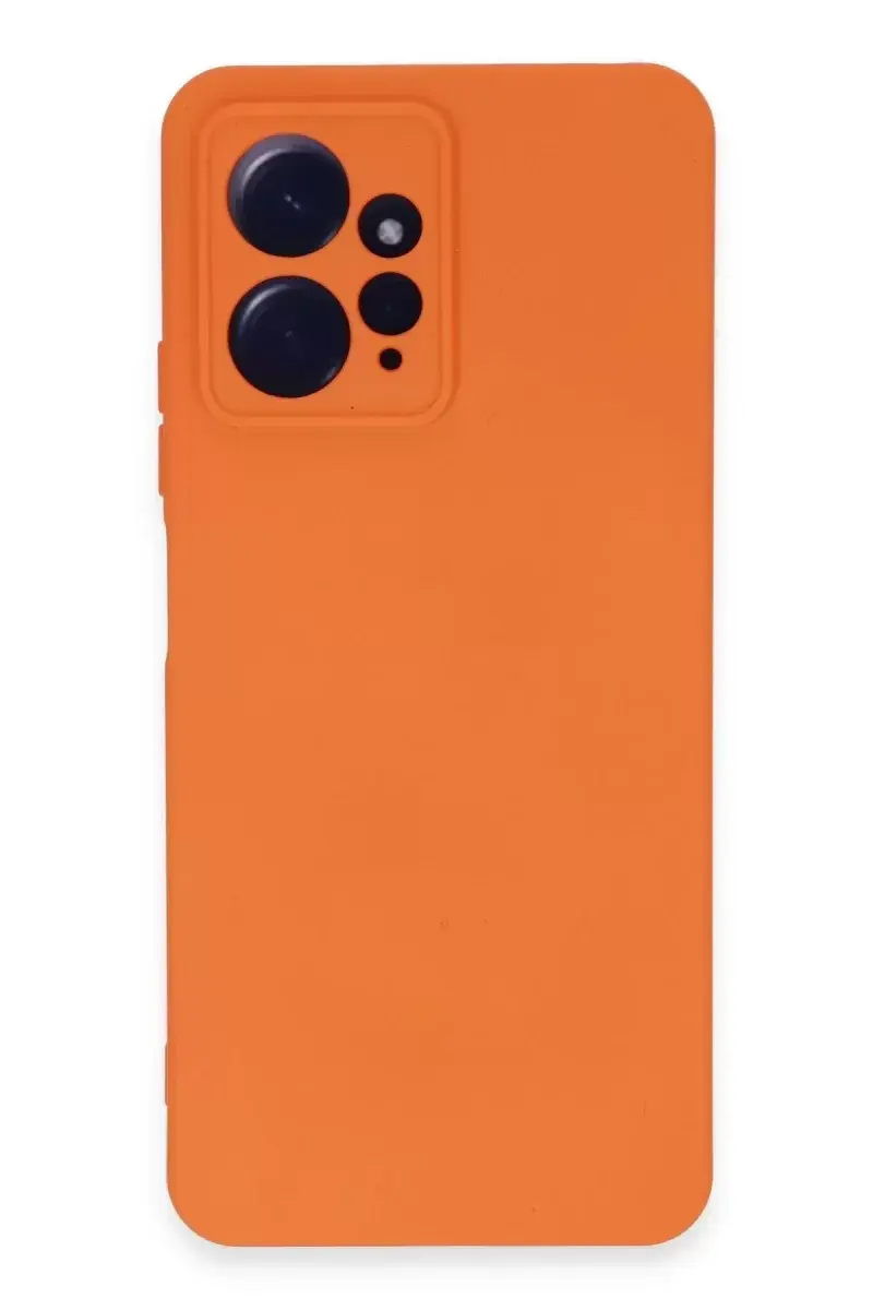 Newface Xiaomi Redmi Note 12 4g Kılıf Nano İçi Kadife Silikon - Turuncu