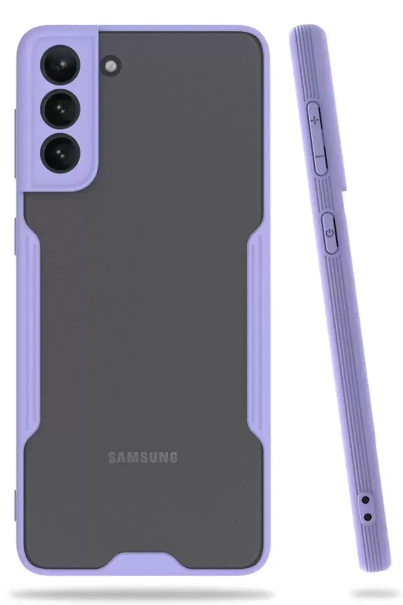 Newface Samsung Galaxy S21 Plus Kılıf Platin Silikon - Lila