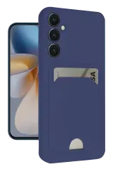 Newface Samsung Galaxy S24 Fe Kılıf Kelvin Kartvizitli Silikon - Lacivert