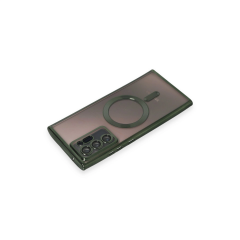Samsung Galaxy Note 20 Ultra Kılıf Kross Magneticsafe Kapak - Koyu Yeşil